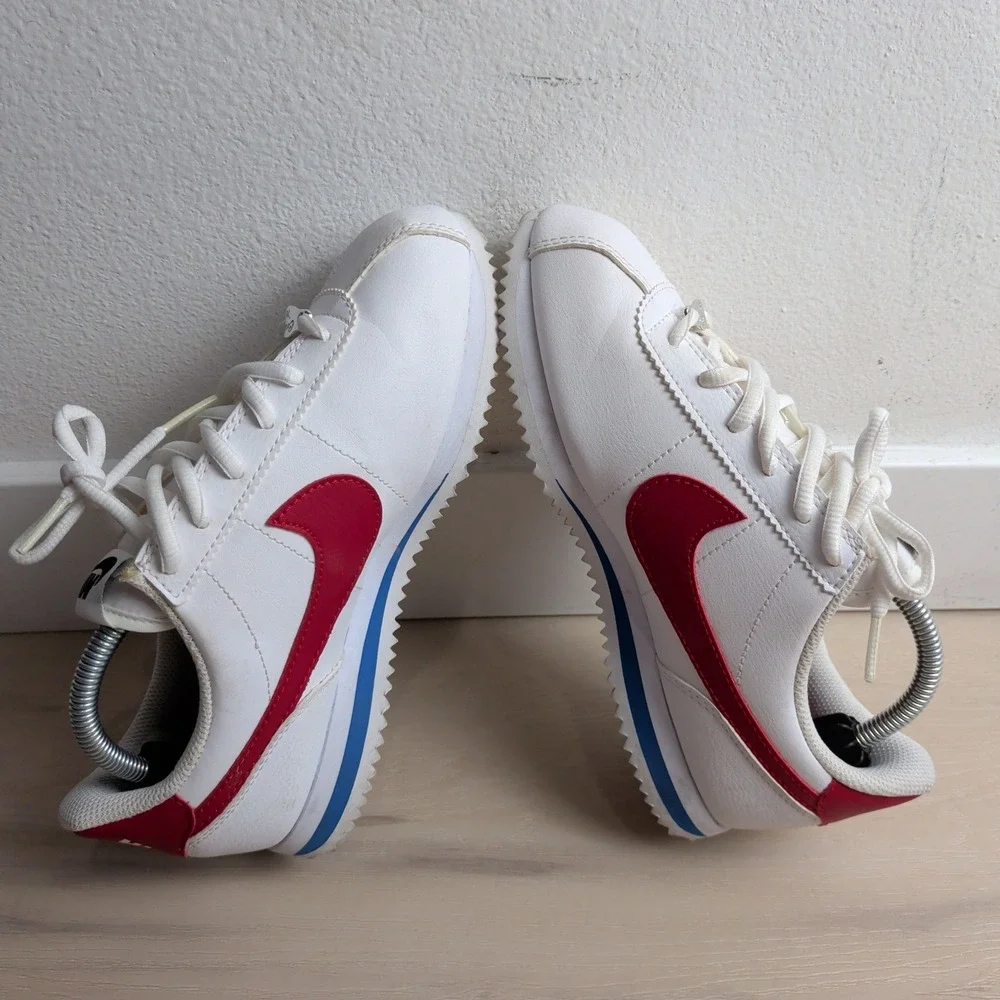 Nike Cortez Basic Forrest Gump Youth 5Y Womens 6.5 White Red Sneakers 904764-103